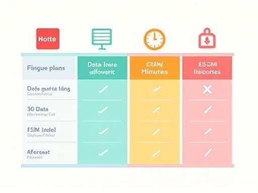 Comparison table of popular prepaid SIM plans in Singapore